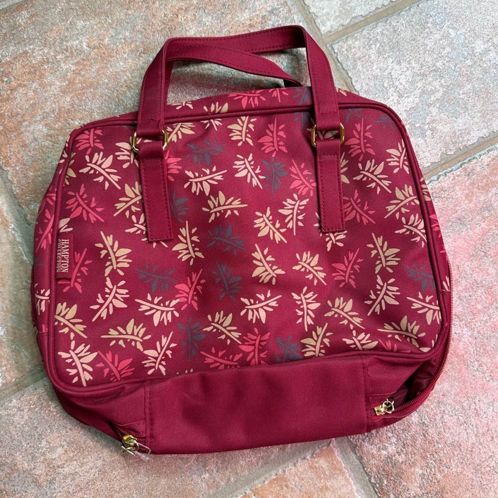 Stylish Maroon Leaf Pattern Bag